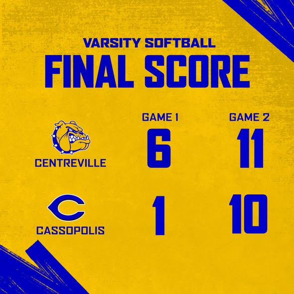 Centreville softball sweeps DH with Cassopolis
